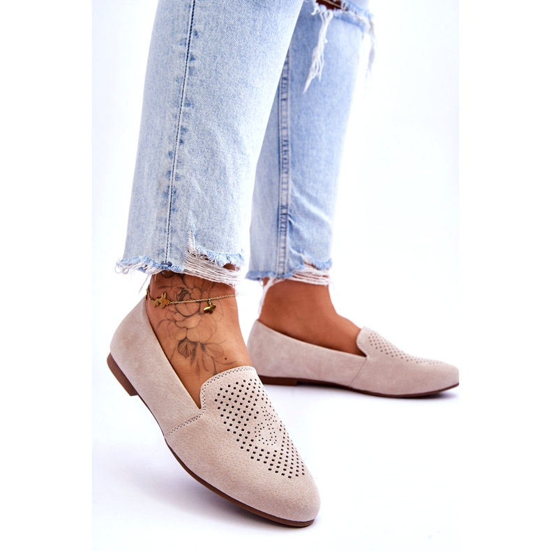 S.Barski Dámský semišový otevření béžové béžový 1