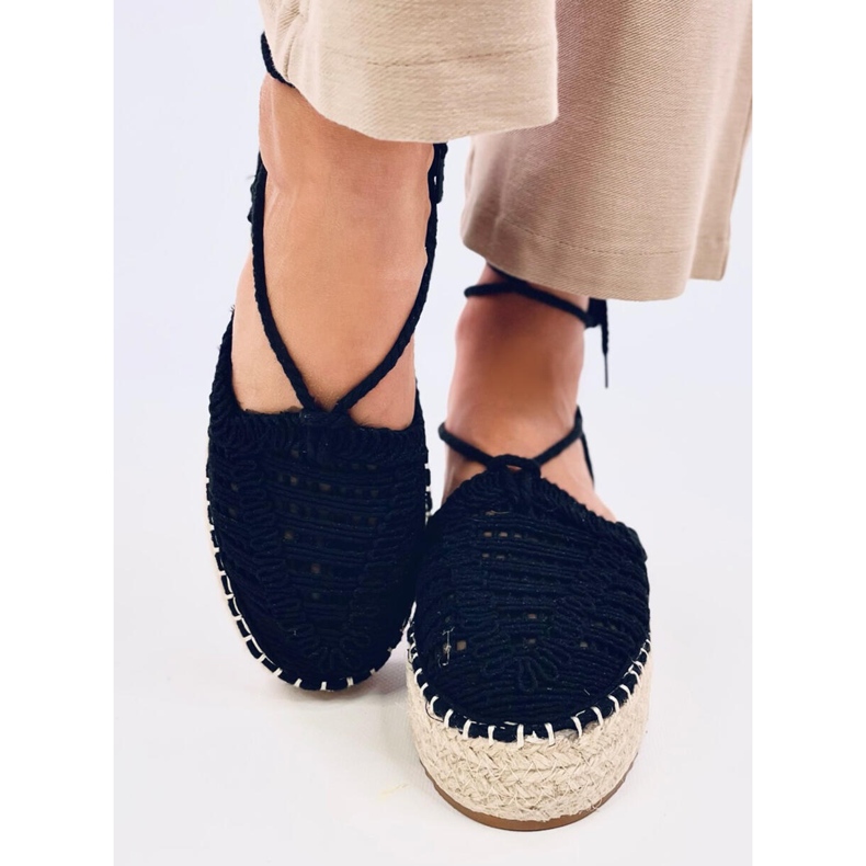 Dámské krajkové espadrilky Yaweh Black černý 1