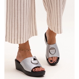 Stříbrné klínové muly se sponou Keirenh stříbrný 1