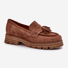 Zazoo 3469 Dámské semišové mokasíny s třásněmi, hnědé hnědý 1 Zazoo 3469 Dámské semišové mokasíny s třásněmi, hnědé hnědý 1