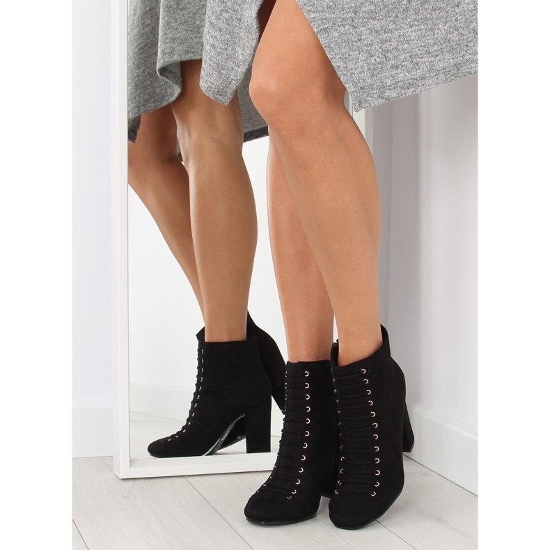 Černé černé semišové vysoké podpatky černá 2