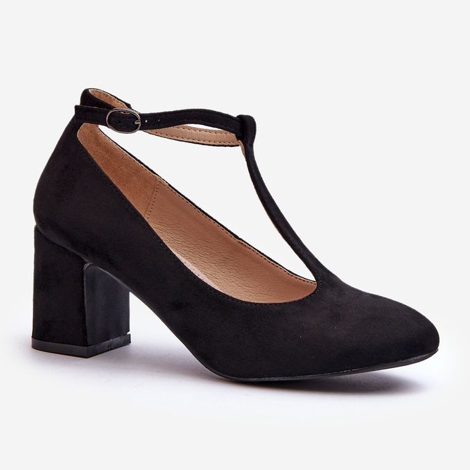 Černé Raniyah Eco semišové lodičky na podpatku černá 1