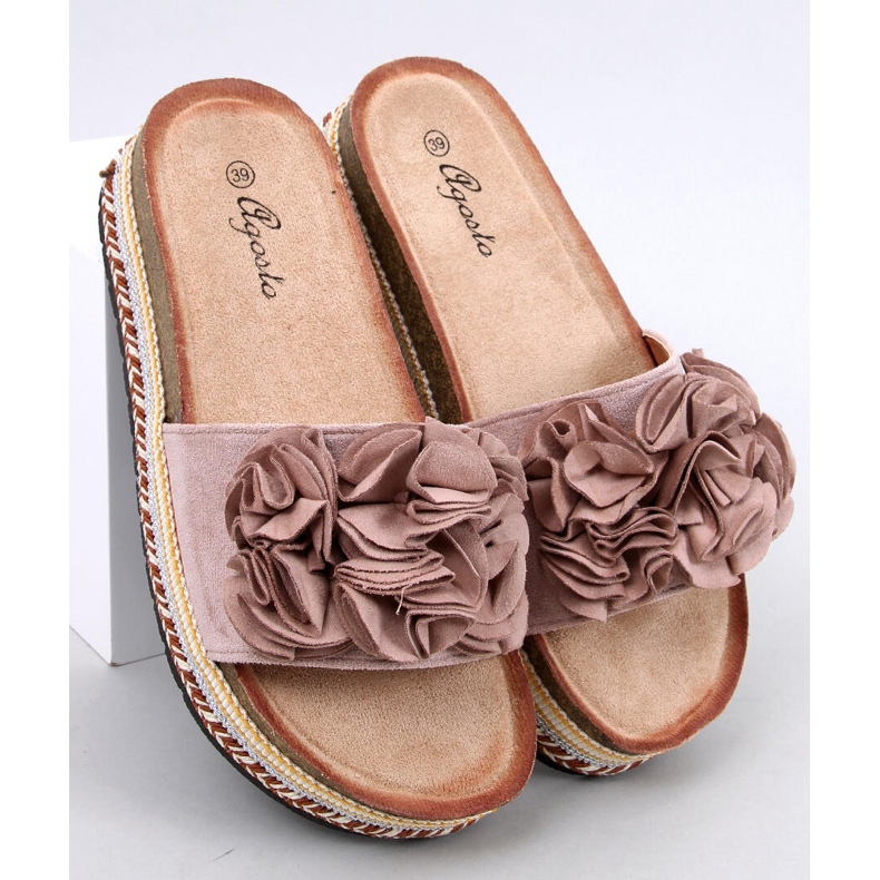 Žabky Raven Beige se silnou barevnou podrážkou béžový 1