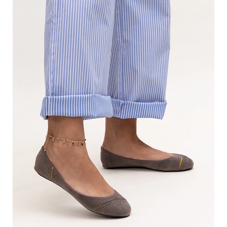 Šedé klasické balerínky Dorris šedá 1 Šedé klasické balerínky Dorris šedá 1