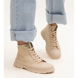 News Vysoké béžové masivní tenisky Rosalinda béžový 1