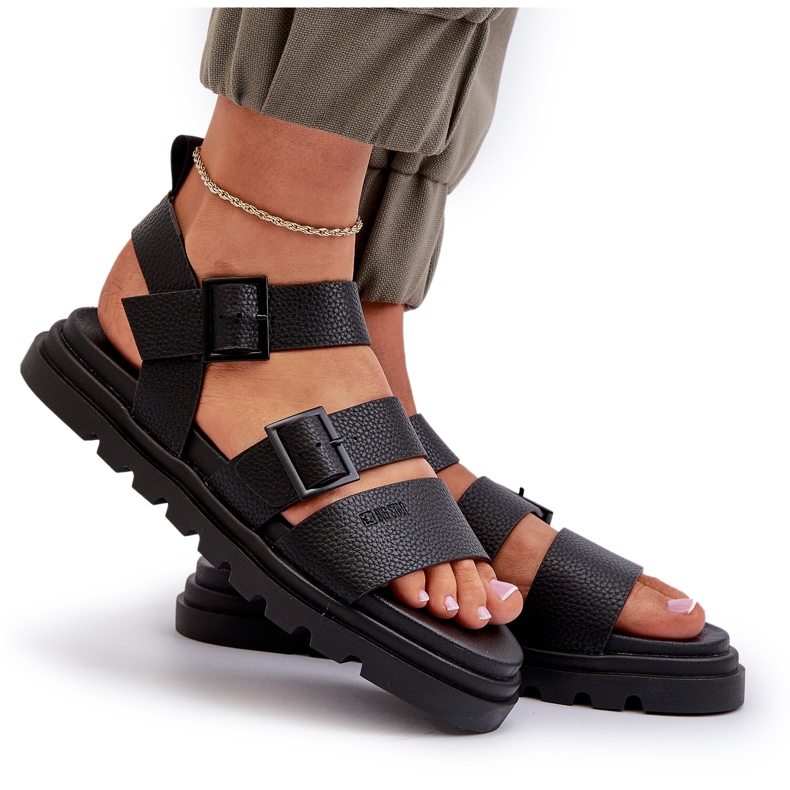 Dámské sandály pro ekologické pokožky Big Star NN274065 Black černá 4