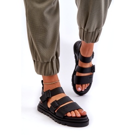 Dámské sandály pro ekologické pokožky Big Star NN274065 Black černá 1