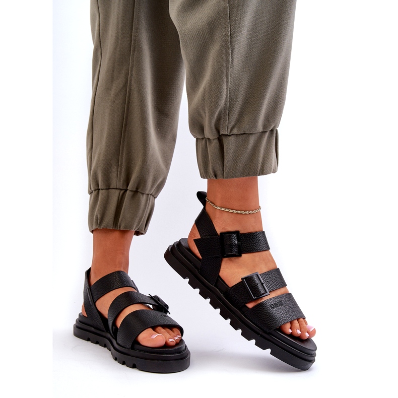 Dámské sandály pro ekologické pokožky Big Star NN274065 Black černá 2