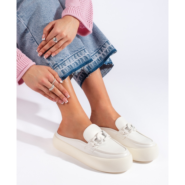 Dámské bílé žabky na platformě bílý 1