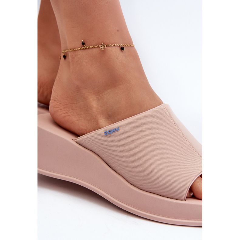 Vonné dámské žabky na klínku ZAXY LL285083 světle růžové růžový 1