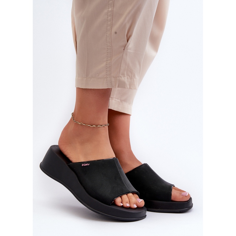 Voňavé dámské žabky na klínku ZAXY LL285084 Černá 2