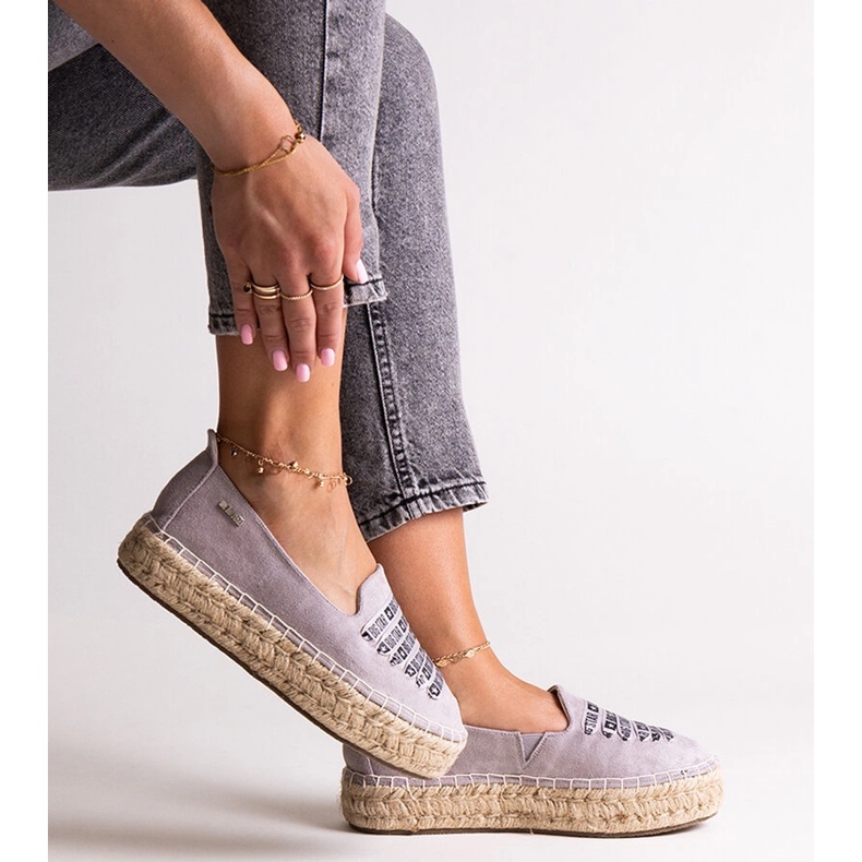 Šedé espadrilky Big Star JJ274890 šedá 1 Šedé espadrilky Big Star JJ274890 šedá 1