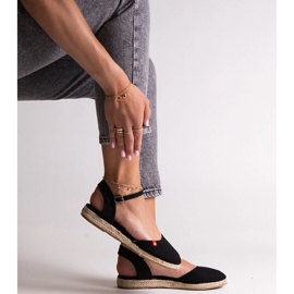 Černé espadrilky s otevřenou patou Big Star FF274526 černý 1