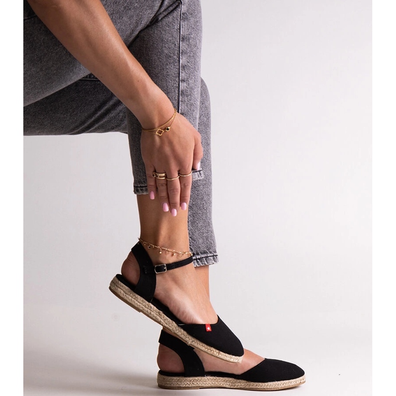 Černé espadrilky s otevřenou patou Big Star FF274526 černý 1