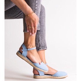 Modré espadrilky s otevřenou patou Big Star FF274532 modrý 1