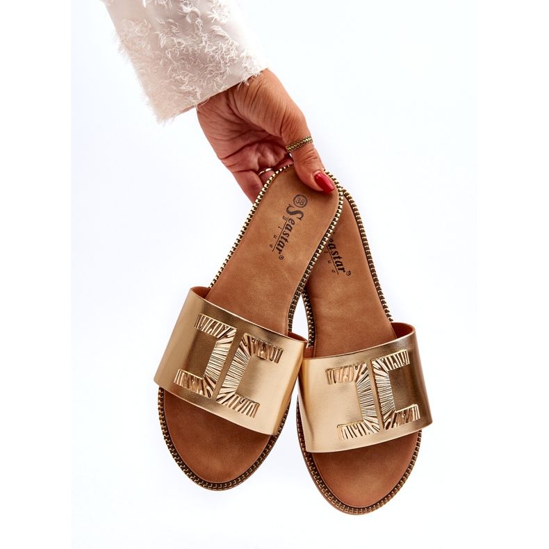 Seastar Dámské žabky se zlatým zdobením 3