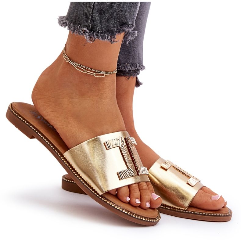 Seastar Dámské žabky se zlatým zdobením 4