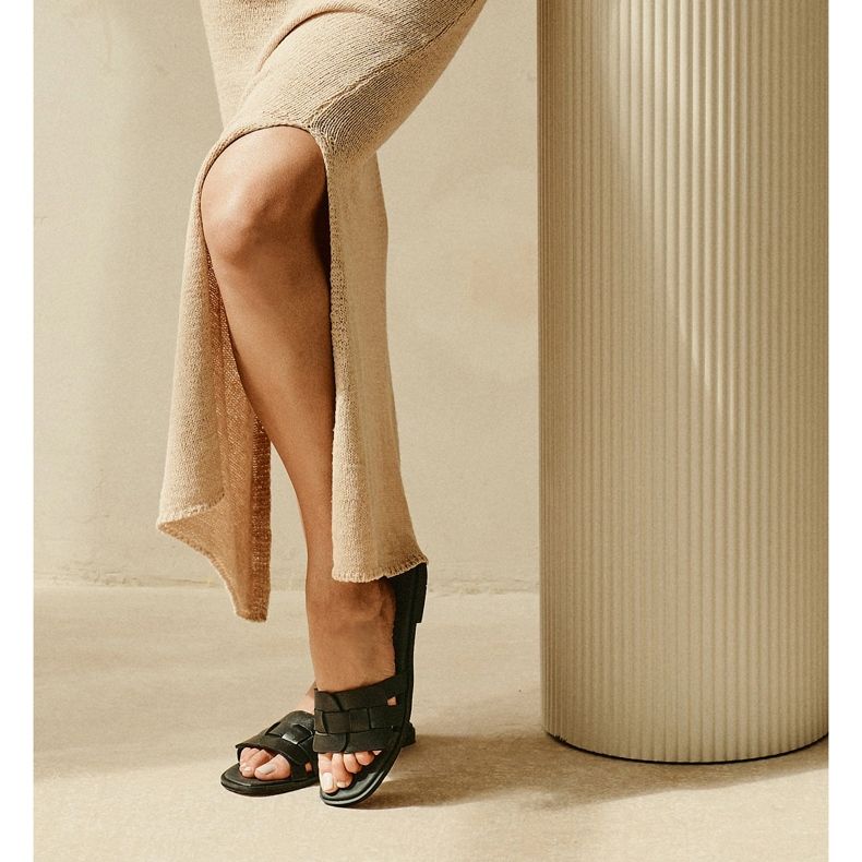 Marco Shoes Sandály s pleteným páskem černá 1