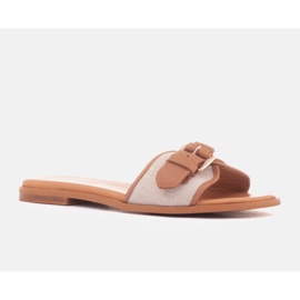 Marco Shoes Žabky Fibbia béžový 1