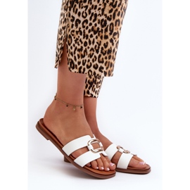 Dámské ploché žabky vyrobené z eko kůže Sergio Leone SK077H White bílý 2