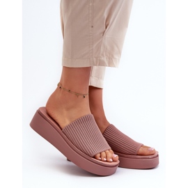 Dámské žabky na platformě Sergio Leone SK083H, růžové růžový 2