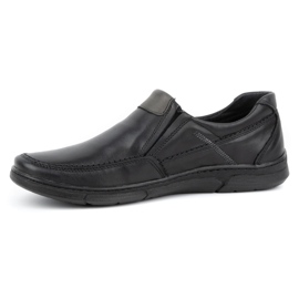 Olivier Pánské kožené slip-on boty 62K černá 1