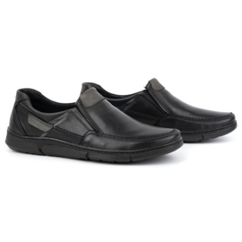 Olivier Pánské kožené slip-on boty 62K černá 2