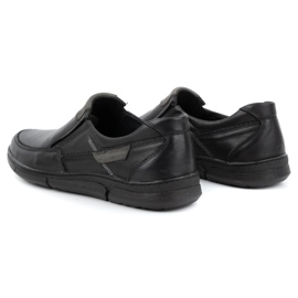 Olivier Pánské kožené slip-on boty 62K černá 4