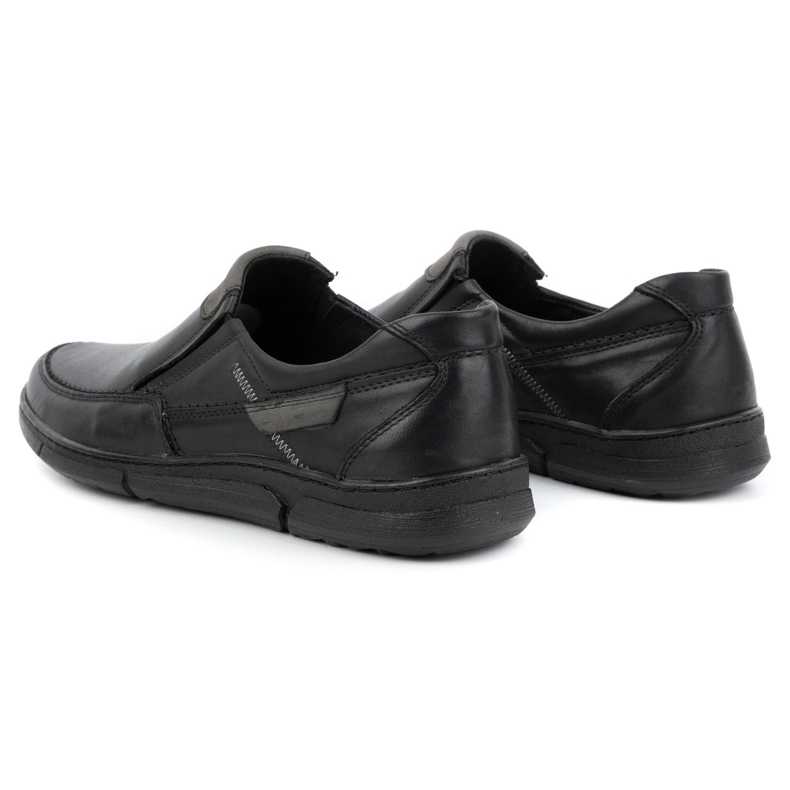 Olivier Pánské kožené slip-on boty 62K černá 4