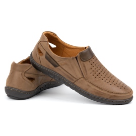 Olivier Pánské kožené mokasíny na léto 602 hnědé hnědý 5