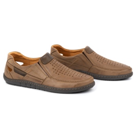 Olivier Pánské kožené mokasíny na léto 602 hnědé hnědý 2