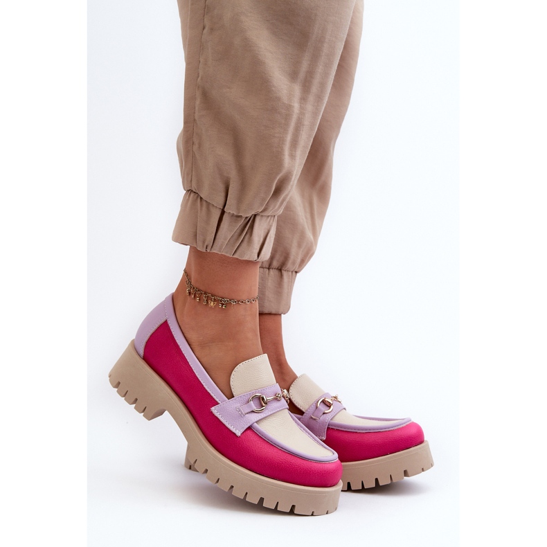 Dámské kožené mokasíny Zazoo 3475, béžová vícebarevný 2