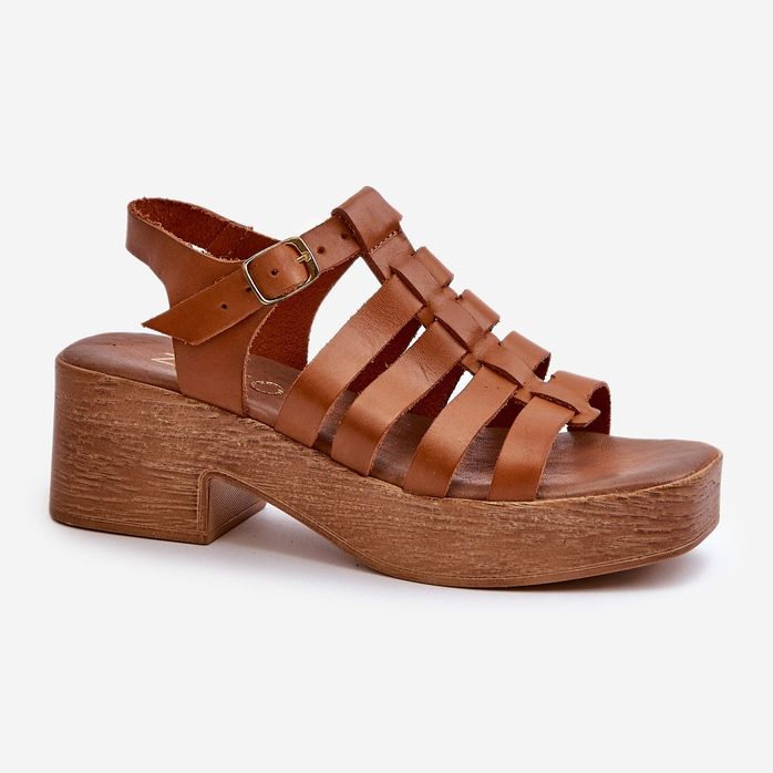 Zazoo 40410 dámské kožené sandály, hnědé hnědý 1