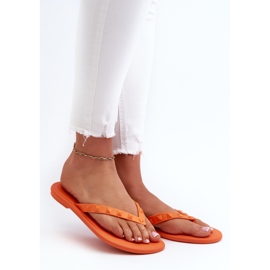 Dámské ploché flexibilní žabky ZAXY JJ285254 oranžové oranžový 2