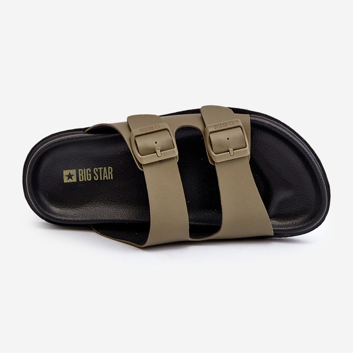 Lehké pánské žabky s přezkami Big Star NN174592 Tmavě zelená 1