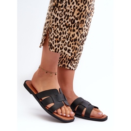 Dámské ploché žabky vyrobené z eko kůže, černá Risamay černý 2