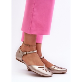 Kožené dámské sandály Maciejka 06641-25 Zlatá zlatý 2