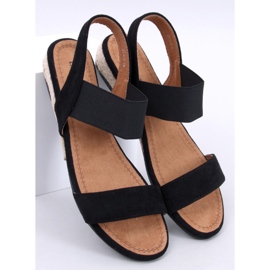 Nízké espadrilkové sandály na klínku Amalf Black černý 1