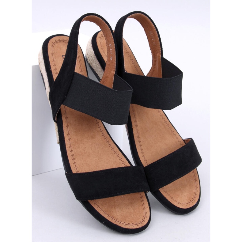 Nízké espadrilkové sandály na klínku Amalf Black černý 1