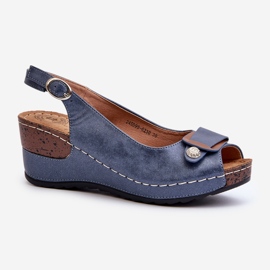 Dámské lehké pohodlné boty Sandály na klínu, modrá Efravia modrý 1 Dámské lehké pohodlné boty Sandály na klínu, modrá Efravia modrý 1