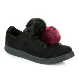 Vices New Collection Tenisky s odnímatelnými bambulkami černý 2