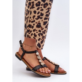 Dámské ploché sandály s ozdobami černá Muridia 1