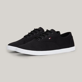 Tommy Hilfiger plátěné šněrovací tenisky W FW0FW07805BDS černý 1