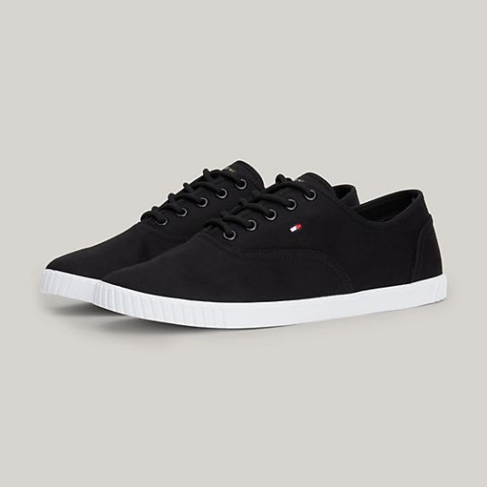 Tommy Hilfiger plátěné šněrovací tenisky W FW0FW07805BDS černý 1