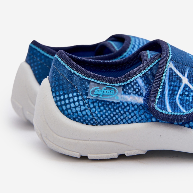 Befado Dětské pantofle na suchý zip 974X312 Modré modrý 2