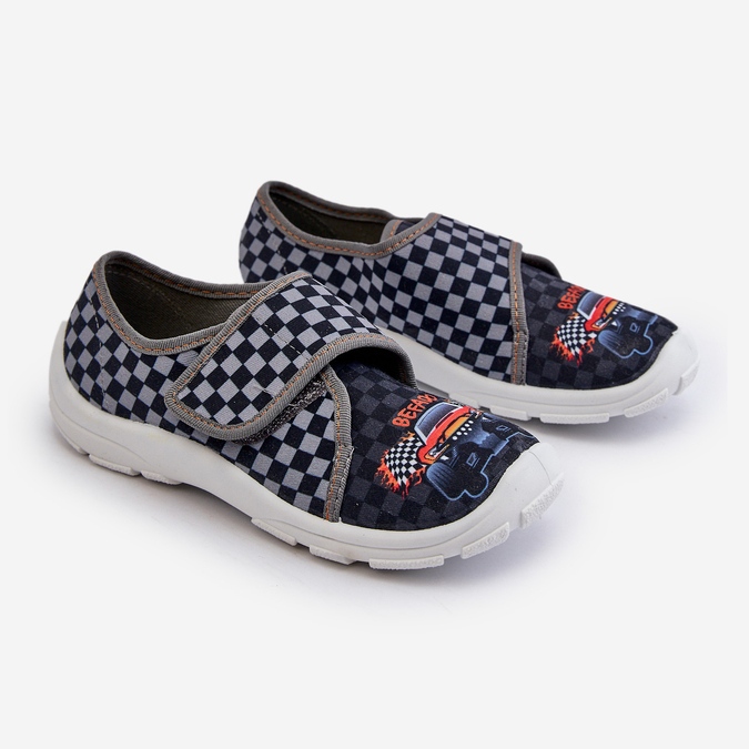 Pohodlné chlapecké pantofle na suchý zip Befado 974Y540 Grey šedá 1