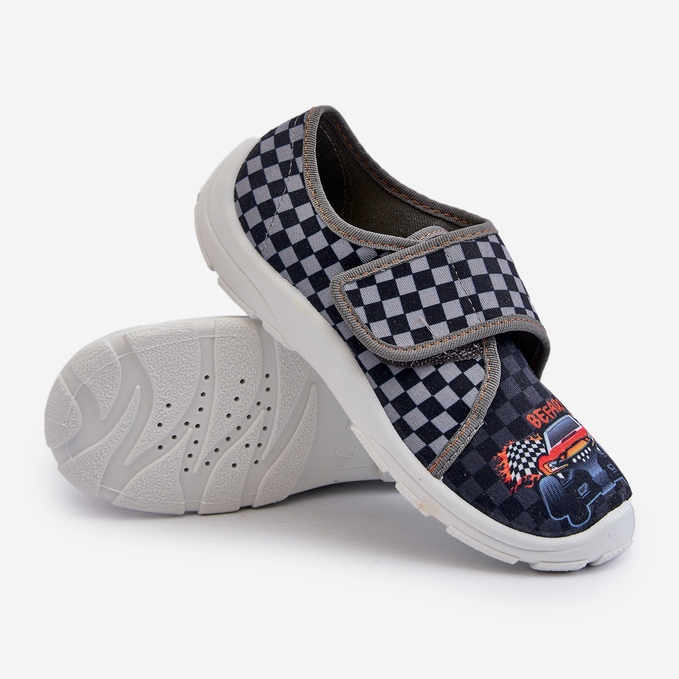 Pohodlné chlapecké pantofle na suchý zip Befado 974Y540 Grey šedá 2