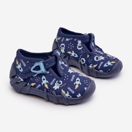 Pohodlné dětské pantofle BEFADO 110N482 Navy Blue modrý 1