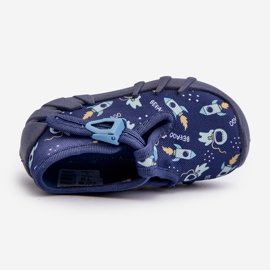 Pohodlné dětské pantofle BEFADO 110N482 Navy Blue modrý 2