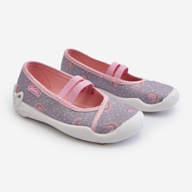 Befado Patterned Ballerina Slippers 116X328 šedá a růžová růžový 1